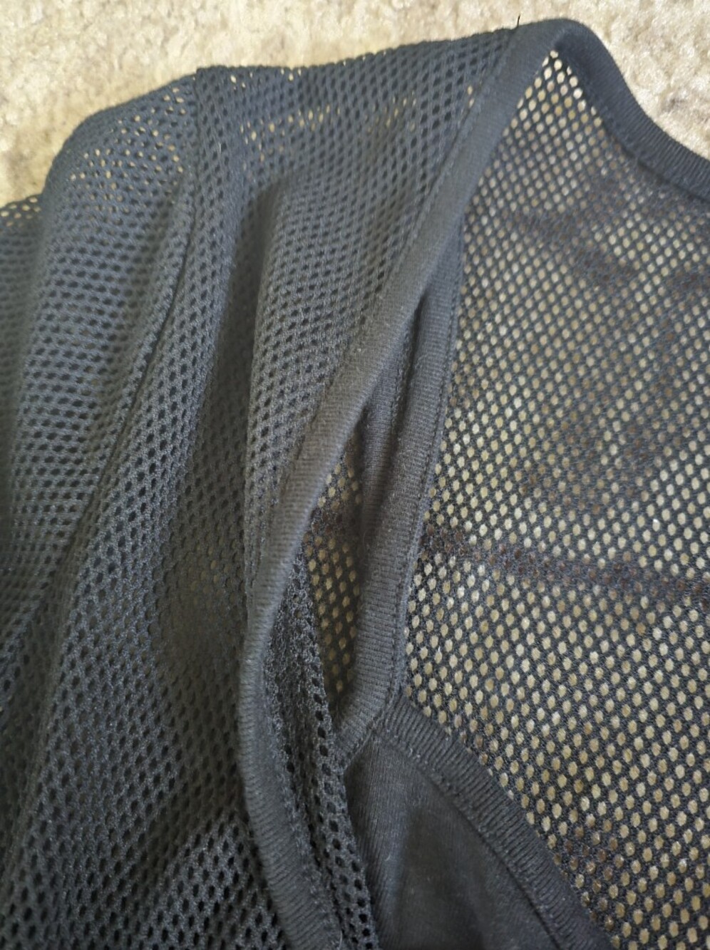 Harley-Davidson Black Mesh V-Neck Short Sleeve Top - Picture 3 of 6